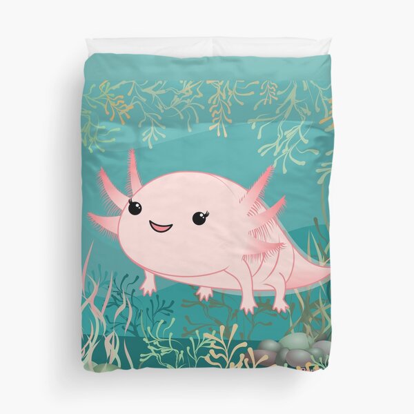 Axolotl Baby Kawaii Duvet Cover By Pendientera Redbubble