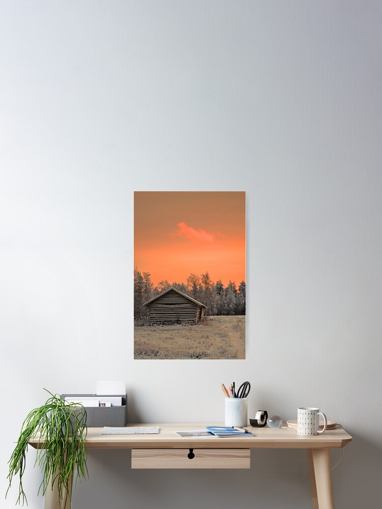 Thumbnail 2 of 3, Poster, Sunset Barn designed and sold by ihal.