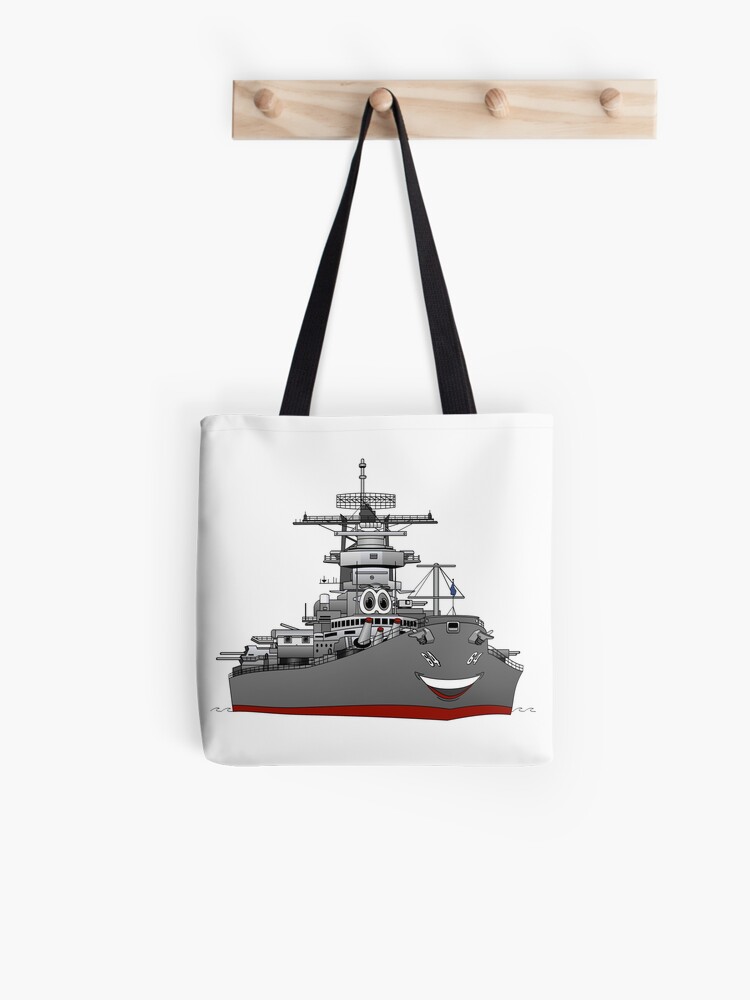 Battleship Cartoon Tote Bag By Graphxpro Redbubble