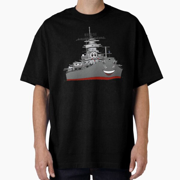 Battleship Cartoon Oversized T-Shirt