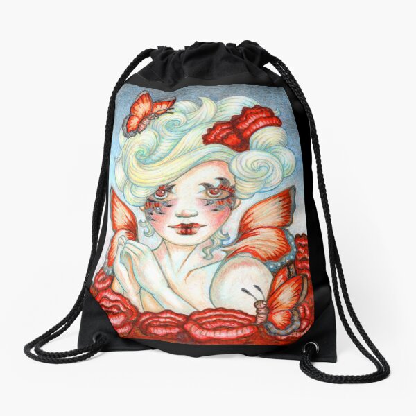 Butterfly Fairy Art titled Bloom by Stephanie Ann Garcia Drawstring Bag