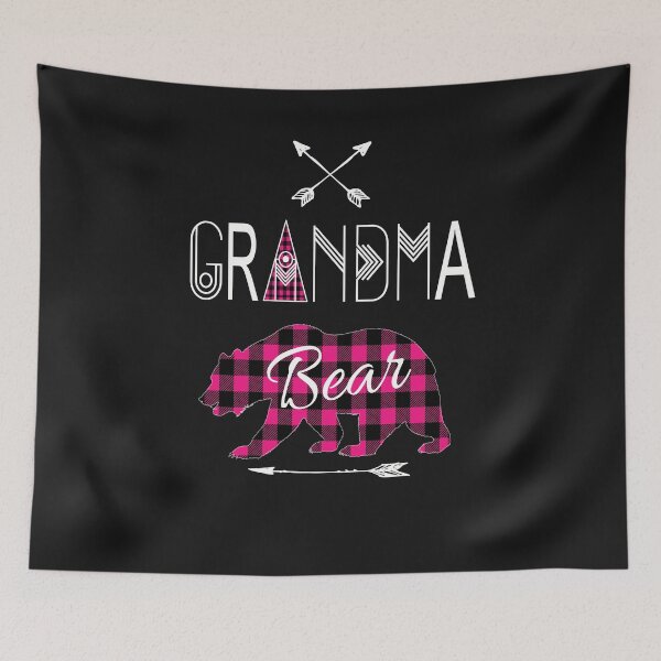 Item preview, Grandma Bear Pink Buffalo Plaid Family Christmas Camping Gift designed and sold by Sapphire Star.