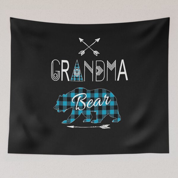 Item preview, Grandma Bear Blue Buffalo Plaid Family Christmas Camping Gift designed and sold by Sapphire Star.