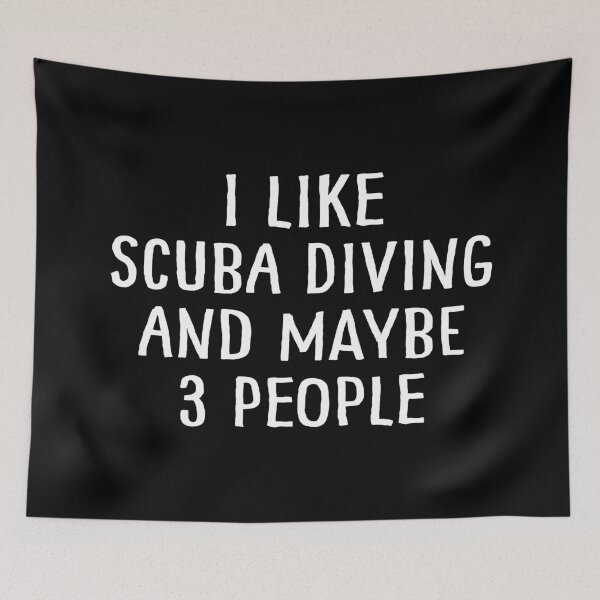 Item preview, I Like Scuba Diving and Maybe 3 People designed and sold by teesaurus.