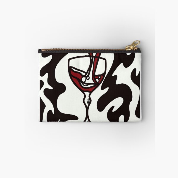 Item preview, pouring red wine into a glass with wavy black and white background designed and sold by chanelw-22art.
