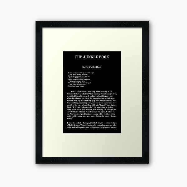 The Jungle Book Rudyard Kipling First Page Framed Art Print