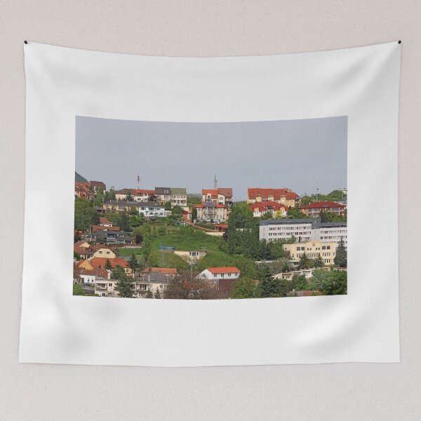 Item preview, houses and buildings on hill Eger Hungary designed and sold by goceris.