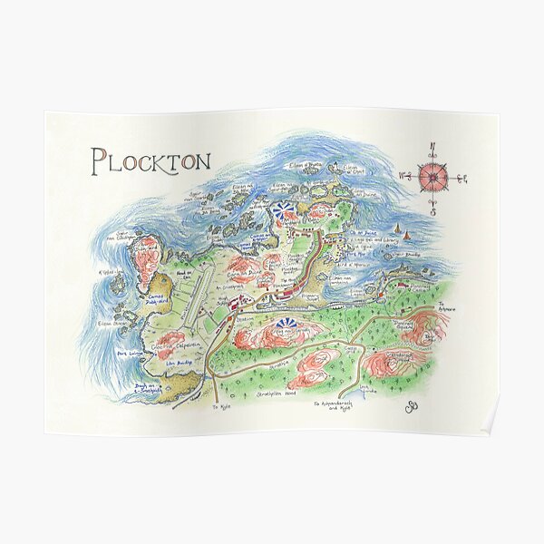 Map of Plockton, Scotland Poster
