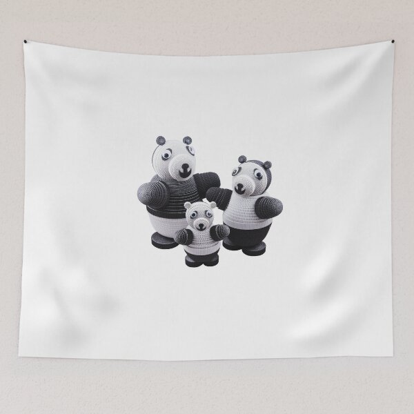 Item preview, Panda family designed and sold by CrazyPaperCraft.