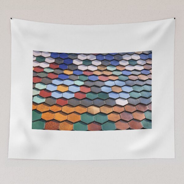 Item preview, colorful Zsolnay honeycomb roof tiles designed and sold by goceris.