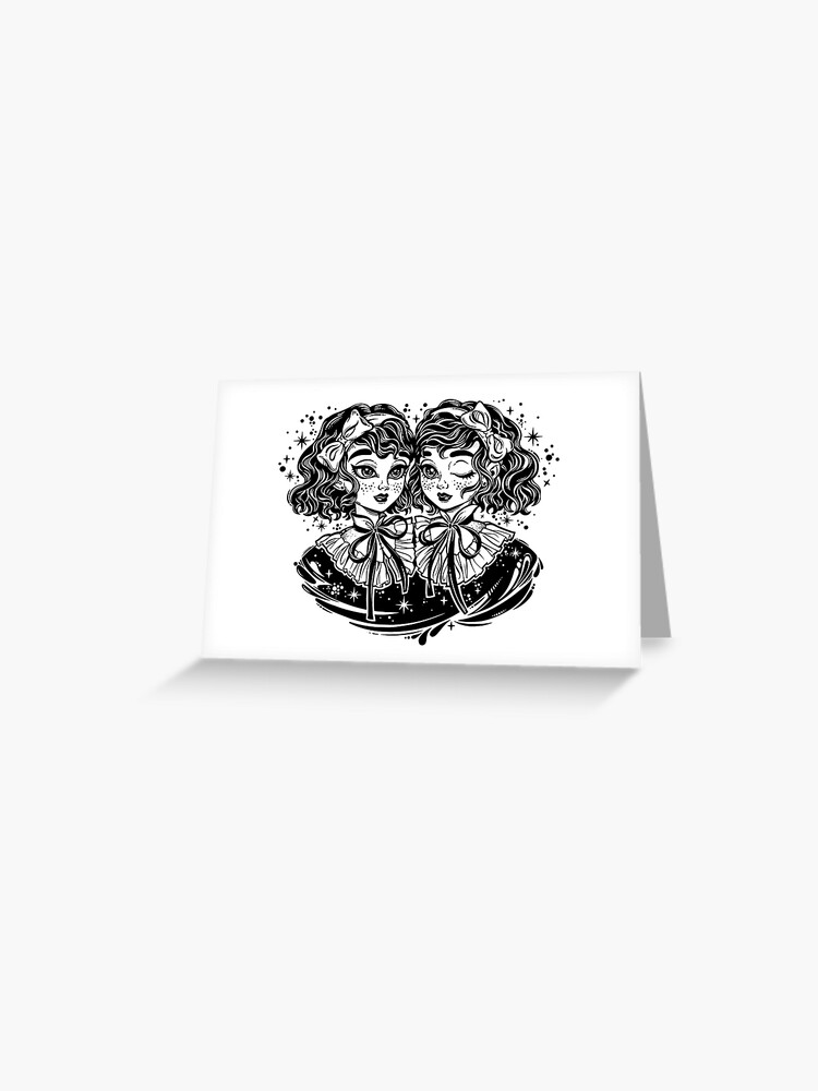 Gothic witch girl head portrait with curly hair and four eyes. Sticker  for Sale by KatjaGerasimova