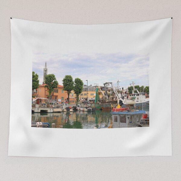 Item preview, fishing boats in port Rimini Italy summer season designed and sold by goceris.