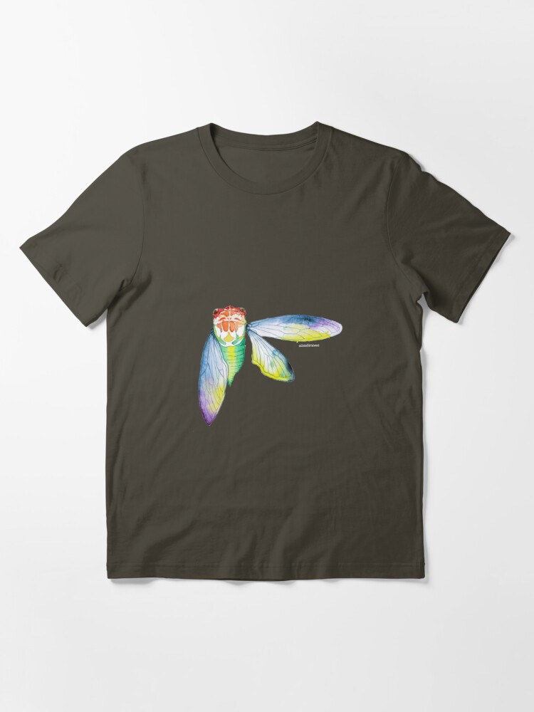 Alternate view of Cicada watercolour (dark shirts) Essential T-Shirt