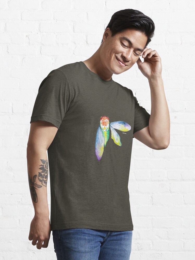 Alternate view of Cicada watercolour (dark shirts) Essential T-Shirt