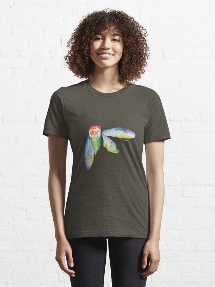Alternate view of Cicada watercolour (dark shirts) Essential T-Shirt