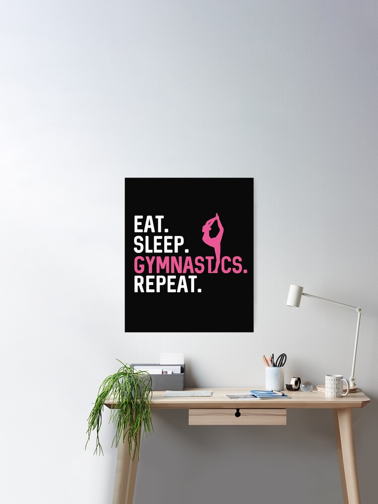 Eat Sleep Gymnastics Repeat Distressed Jigsaw Puzzle by Eboni