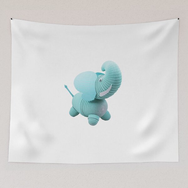 Item preview, The blue elephant designed and sold by CrazyPaperCraft.