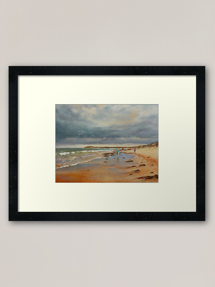 "Breamlea Beach near Torquay, Victoria" Framed Art Print for Sale by