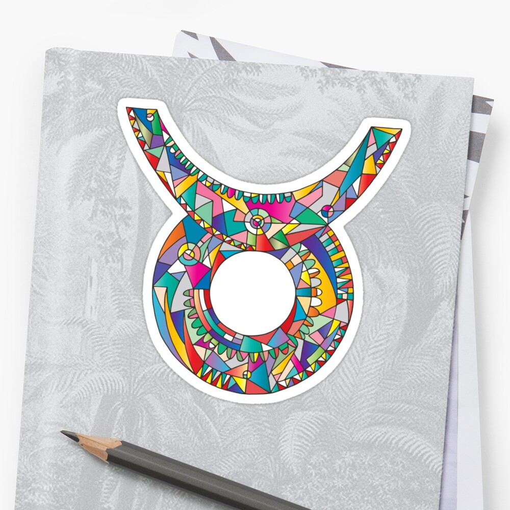 taurus zodiac sign horoscope print sticker by xgart