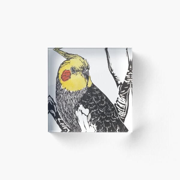 Cockatiel Acrylic Block