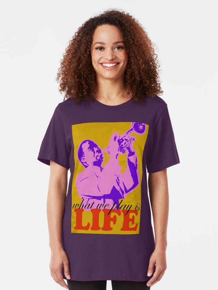 Alternate view of Louis Armstrong - What we play is LIFE 2 Slim Fit T-Shirt