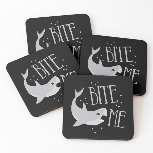 Item preview, BITE ME cute grey white pointer shark designed and sold by jazzydevil.