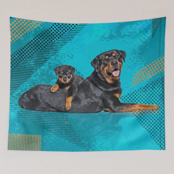 Item preview, Rottweiler with a puppy  designed and sold by k9printart.