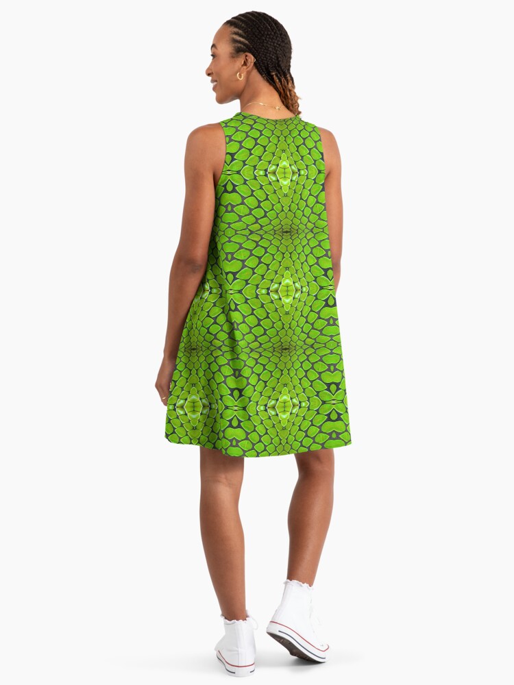 Snake Skin Pit Viper Green" A-Line Dress for Sale by pcfm | Redbubble