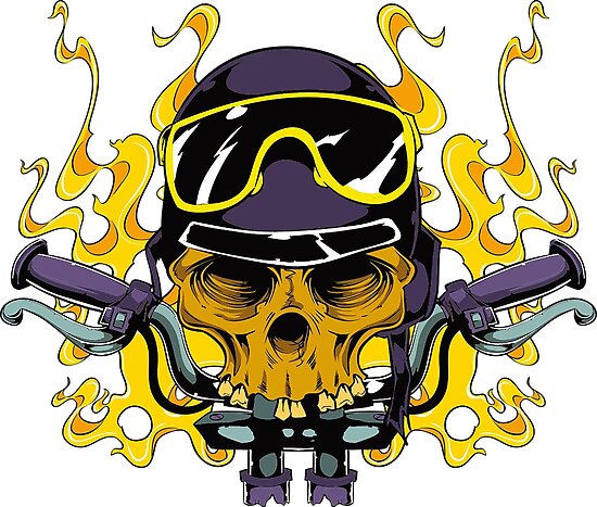"Biker Skull" Posters by leen12 | Redbubble