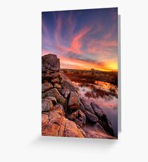 Rock Wall Sunset Greeting Card