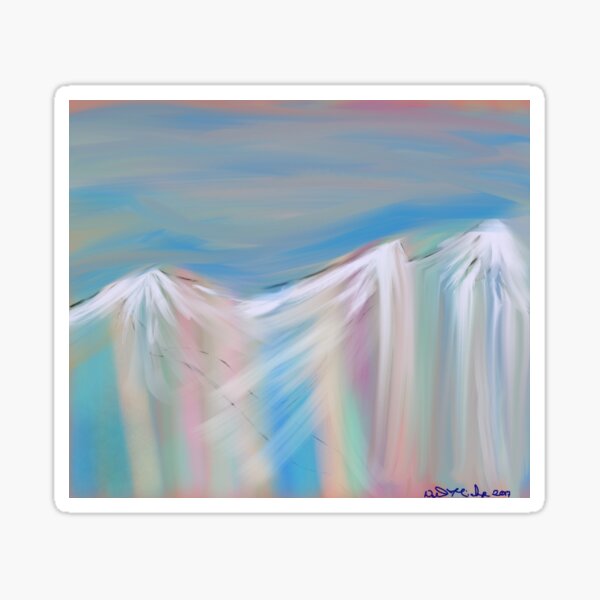 Pastels Of Mountains flowing Sticker