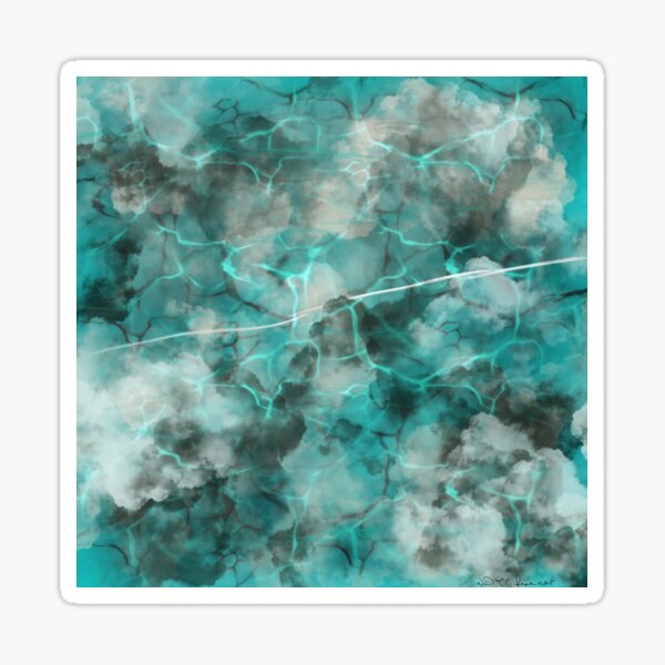 Marble of Teals and Oceans Sticker