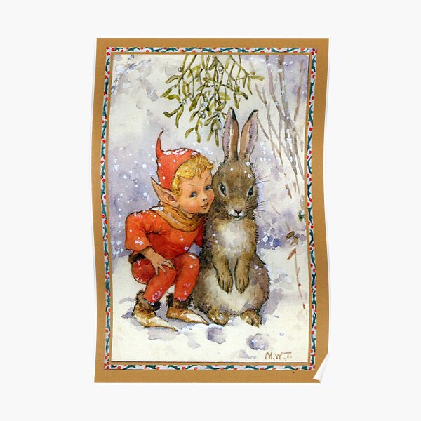 Christmas Elf and Mouse Greetings - Margaret Tarrant Socks for Sale by  forgottenbeauty