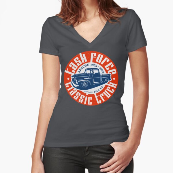 Task Force Apache Classic Truck 1955 - 1959 Fitted V-Neck T-Shirt