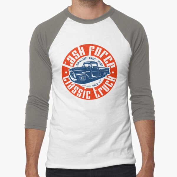 Task Force Apache Classic Truck 1955 - 1959 Baseball ¾ Sleeve T-Shirt