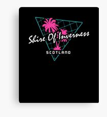 Retro 80s Neon 'Shire Of Inverness' Vintage Scotland Canvas Print