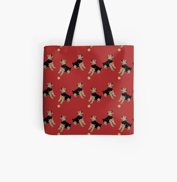 'Betsi'- Welsh Terrier Christmas Design All Over Print Tote Bag