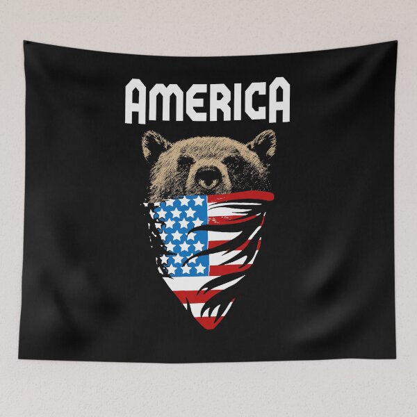 Item preview, America USA Bear Wearing Flag designed and sold by ThatMerchStore.