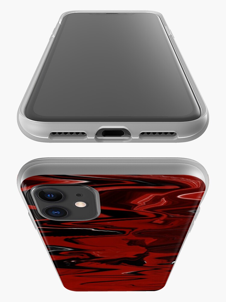 Alternate view of Red, White, and Black Marble iPhone Case & Cover