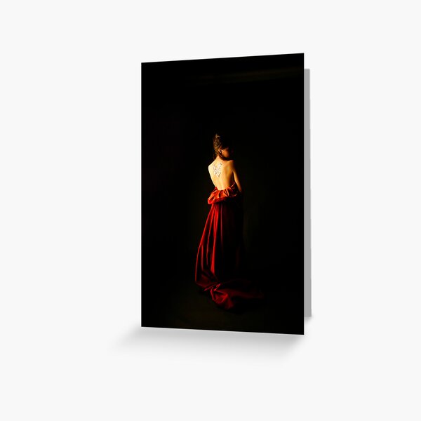 femme en rouge Carte de vœux