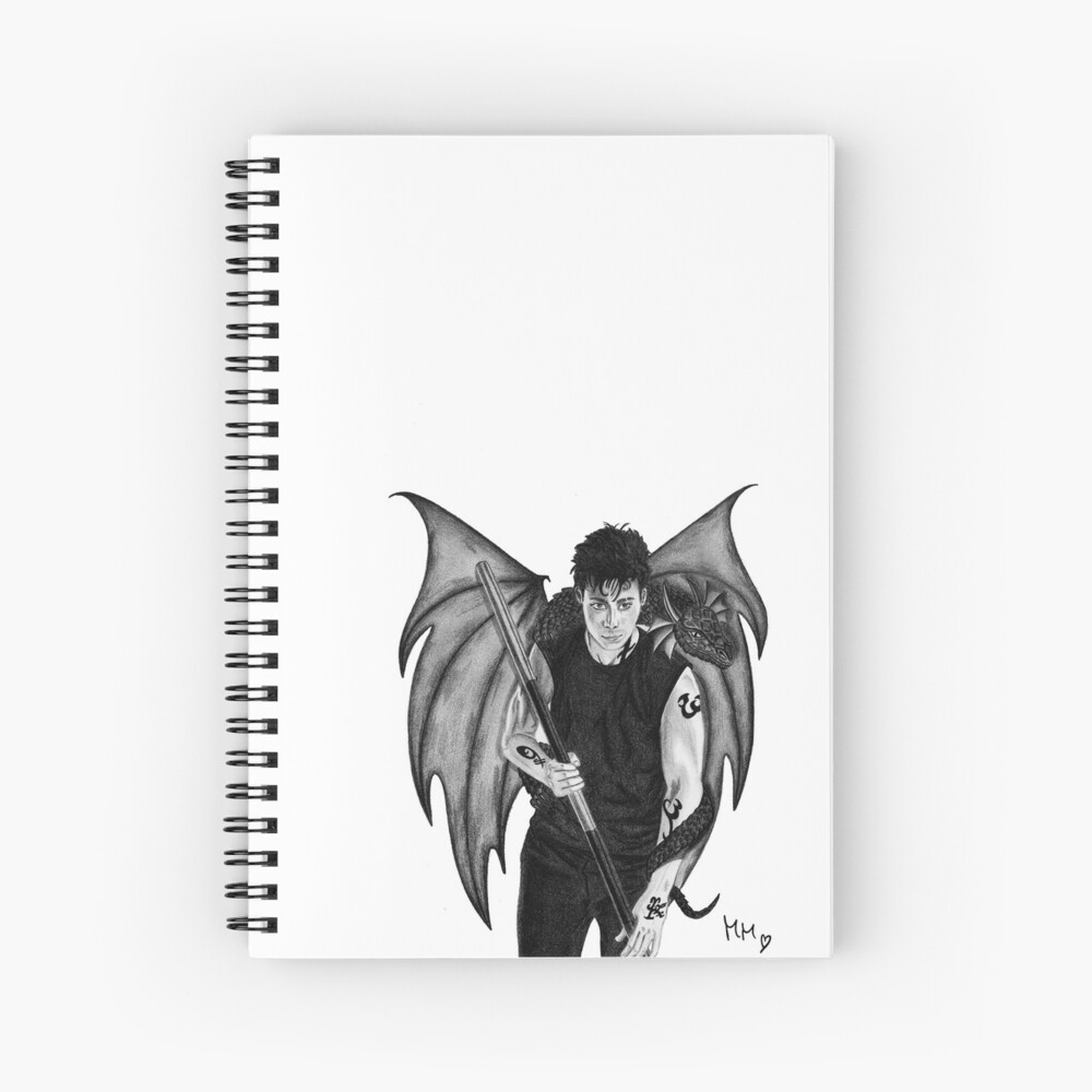 Cuaderno de espiral «Alec Lightwood, Señor del Dragón, Dibujo a Lápiz,  Cazadores de Sombras (tDiE)» de michellemisfit | Redbubble