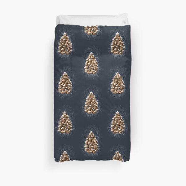 Pine cone with snow Duvet Cover