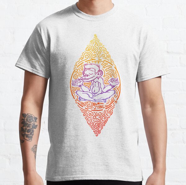 A monkey is meditating while listening to music. Essential T-Shirt for  Sale by DAEWI PARK