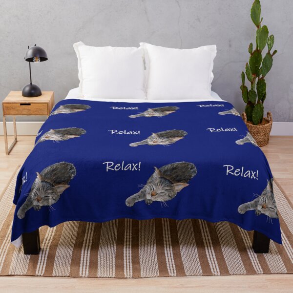 Item preview, Relaxed Cat on Blue Ground designed and sold by CarolineLembke.