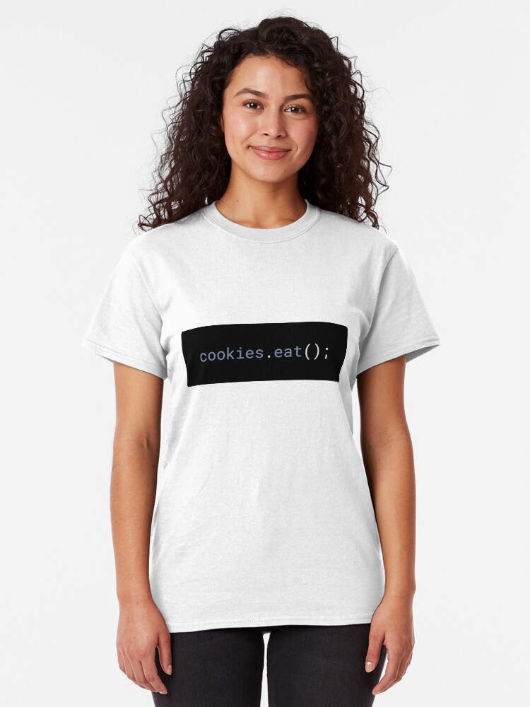 Alternate view of JavaScript - Eat Cookies (with background) Classic T-Shirt