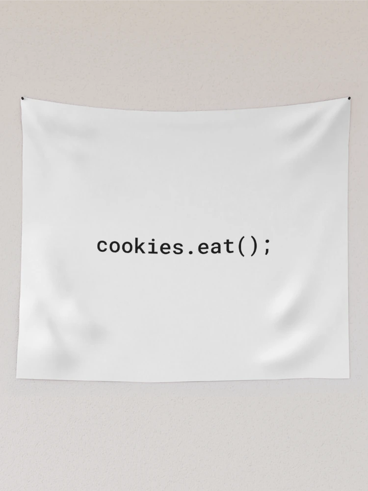 Thumbnail 2 of 3, Tapestry, JavaScript - Eat Cookies (Inverted) designed and sold by developer-gifts.