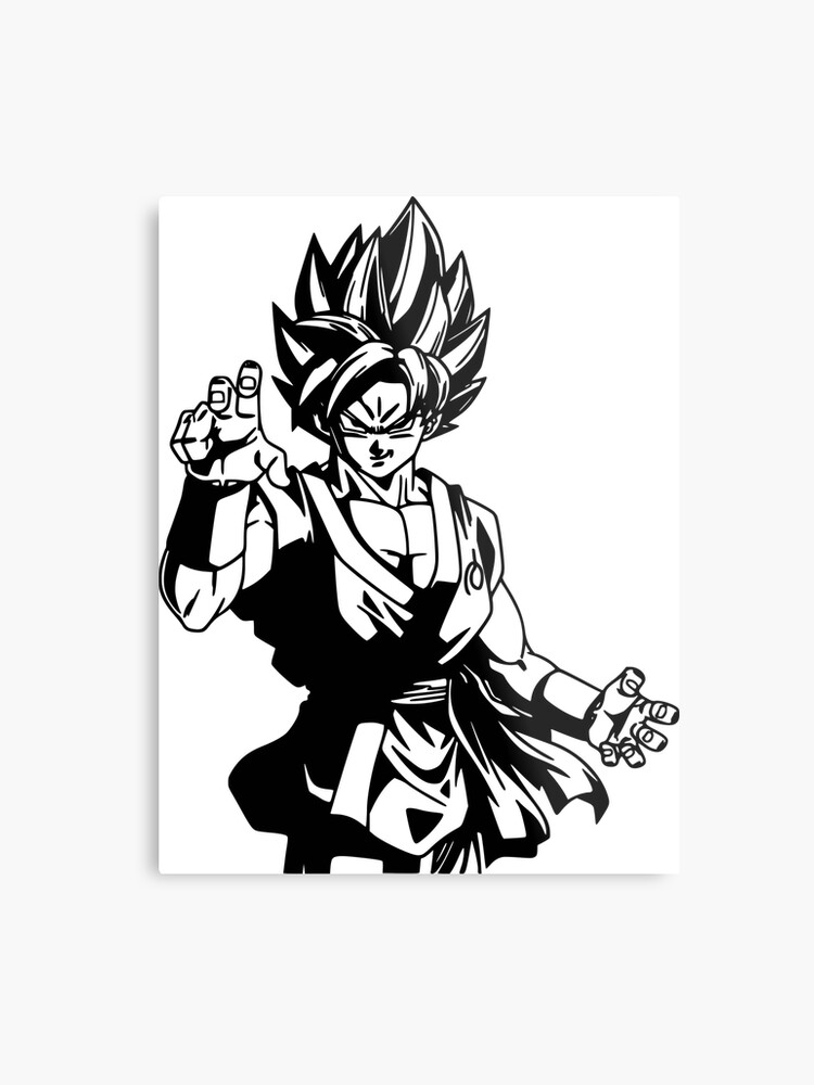 Goku Black And White Fan Art More Than 50 Products For Sale Metal Print