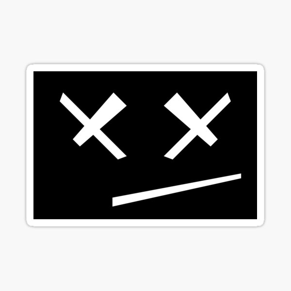 "Dead Meh Smiley X Eyes" Sticker by Dator Redbubble