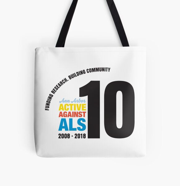 10 Years Active Against ALS All Over Print Tote Bag