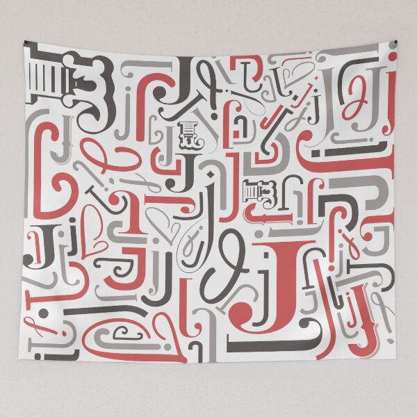 Item preview, Alphabet : Jj in Coral / Grey designed and sold by scribblewit.